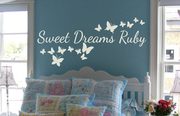 Sweet dreams personalised butterflies wall decal sticker