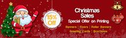 Cheap Christmas Sale upto 15% Off Flyers ,  Banners,  Postcards 2017
